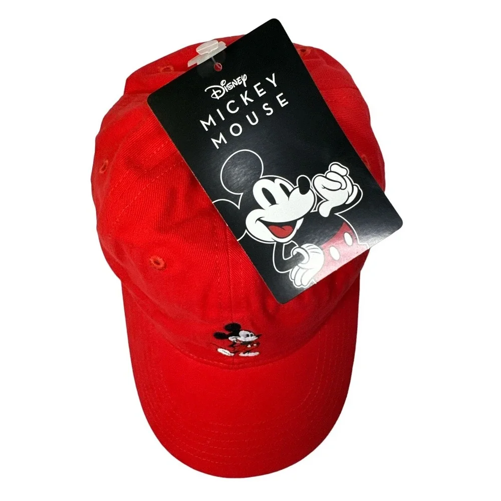 DISNEY Mickey Mouse New Tags Baseball Adjustable‎ Red Cap One Size 100%Cotton